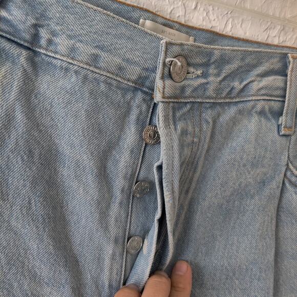 Citizens of Humanity Franca Pleated Baggy Cutoff Denim Shorts Sz 33 Button Fly - Picture 5 of 5